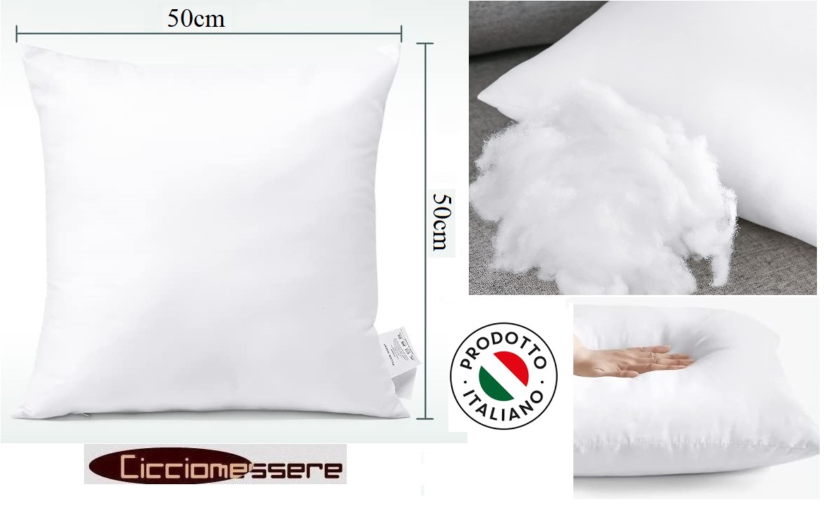 imbottitura cuscino 50x50, bianco, poliestere
