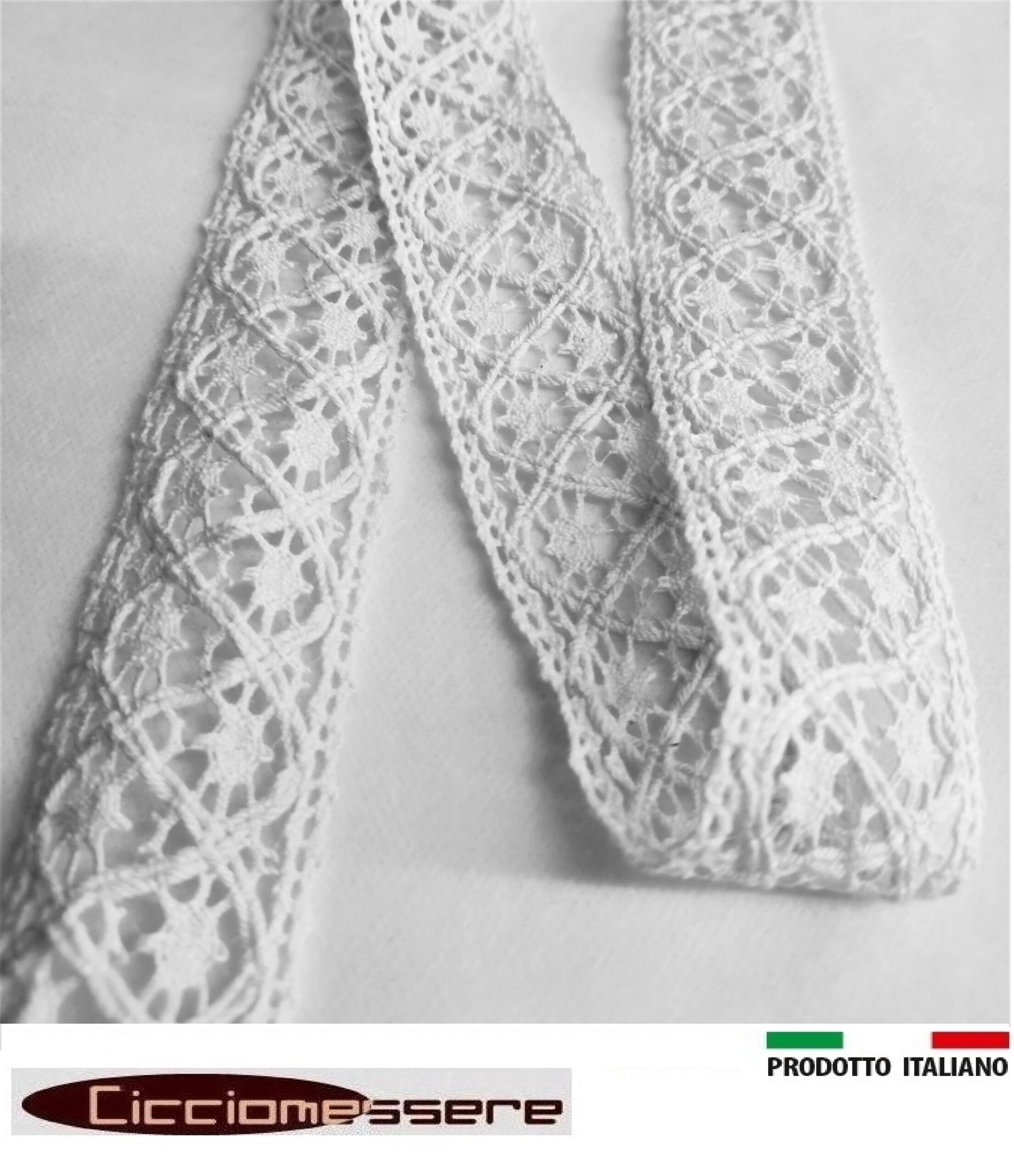 Passamaneria 4cm Pizzo Tombolo Frangia Altezza 4cm Cotone Colore Bianco  Confezione da 10/Metri - CICCIOMESSERESHOP