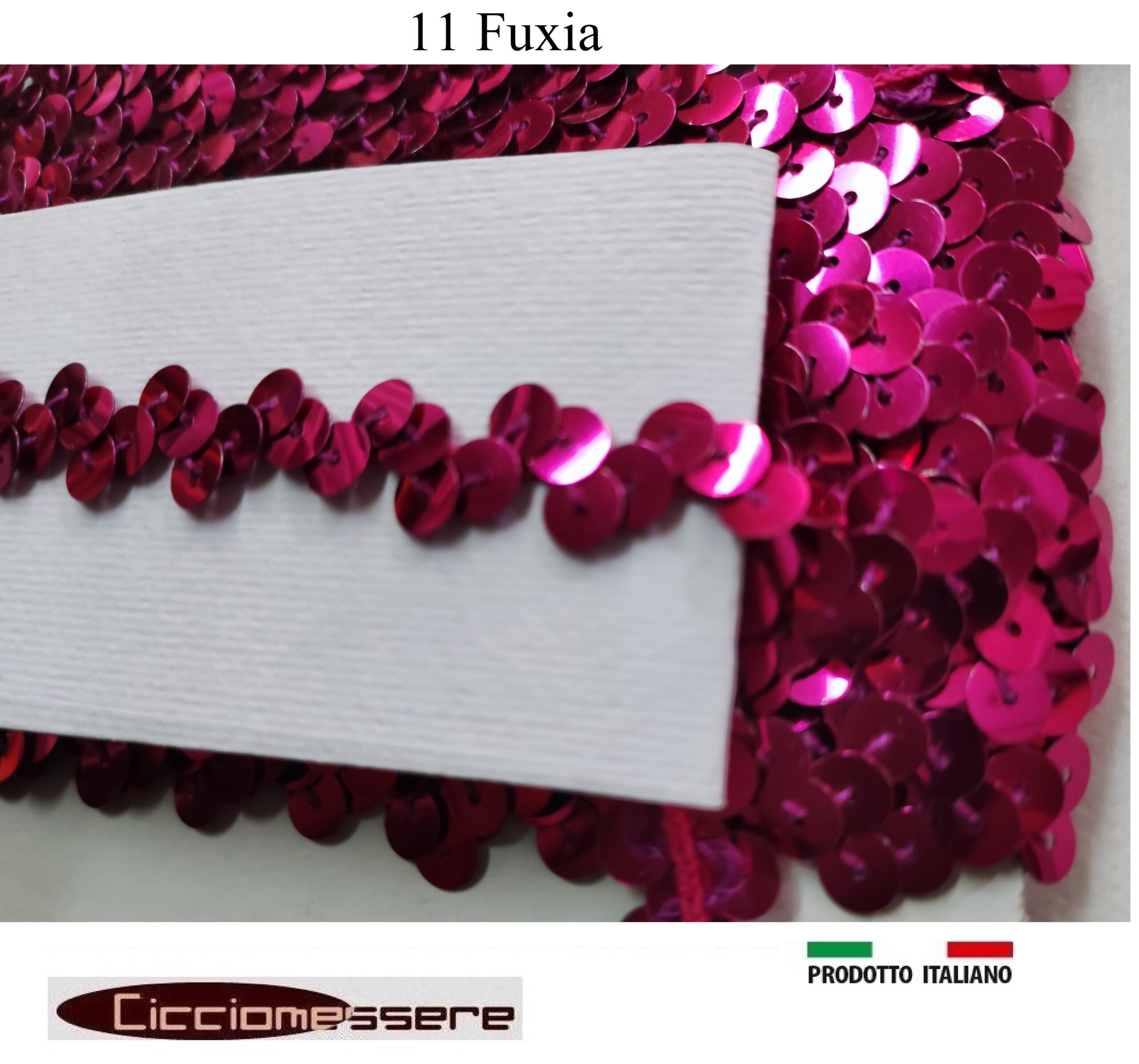 Passamaneria 10mm Paillettes Elastica Lucida Nastro Bordo Altezza