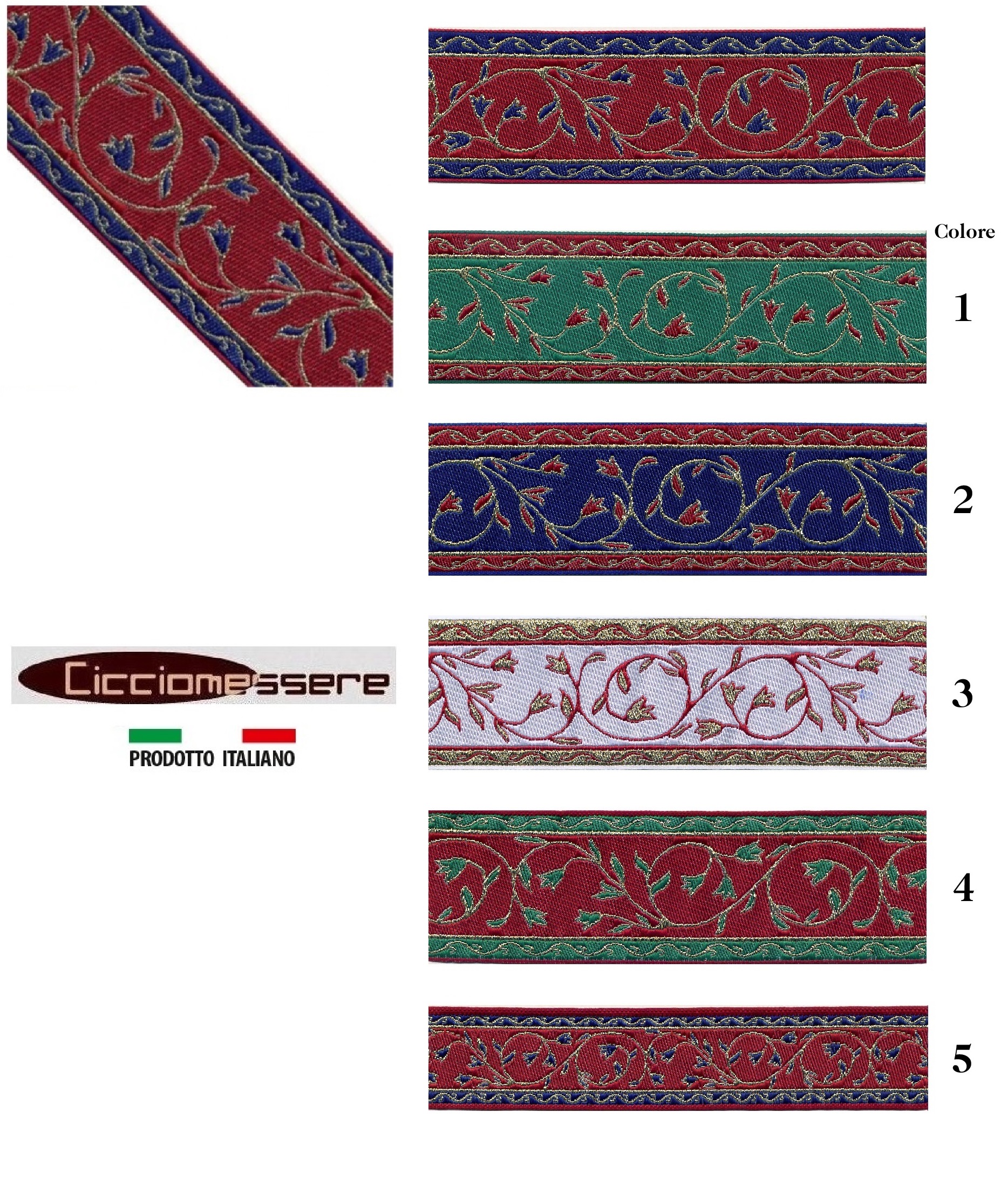 Gallone 5cm Gallone Natalizio Passamaneria Nastro Jacquard Bordo Ricamato  Con Lurex Oro Altezza 5cm Confezione Da 10/Metri (5/Colori) -  CICCIOMESSERESHOP